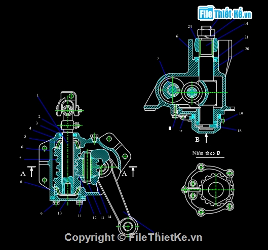 autocad cơ khí động cơ maz 500,bản vẽ cơ động cơ maz 500,cad hộp số xe cơ giới,cơ khí động cơ xe maz 500