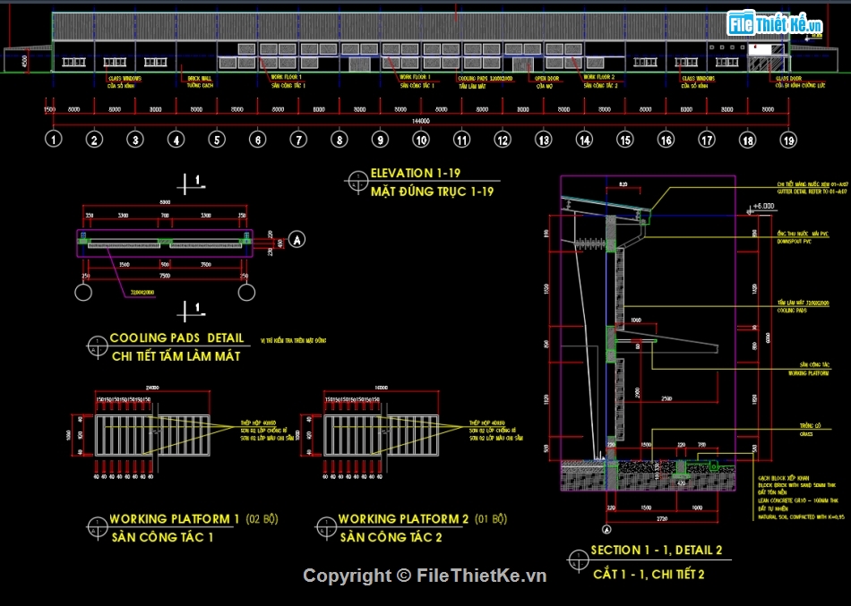 Nhà máy may file cad,Nhà máy may Tuyên Quang,Bản vẽ nhà máy may,Autocad nhà máy may,Nhà máy may file autocad,nhà máy may 144x72m