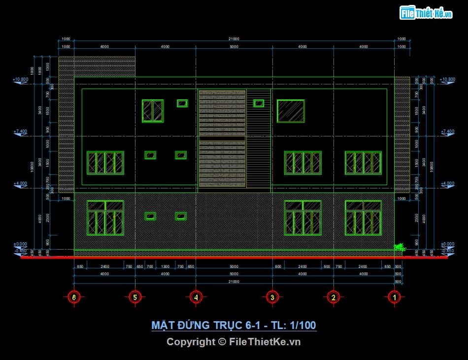 Nhà văn phòng file cad,Nhà ăn và nhà văn phòng,Nhà văn phòng 8.5x21m,Nhà ăn 10x18m,File cad nhà văn phòng