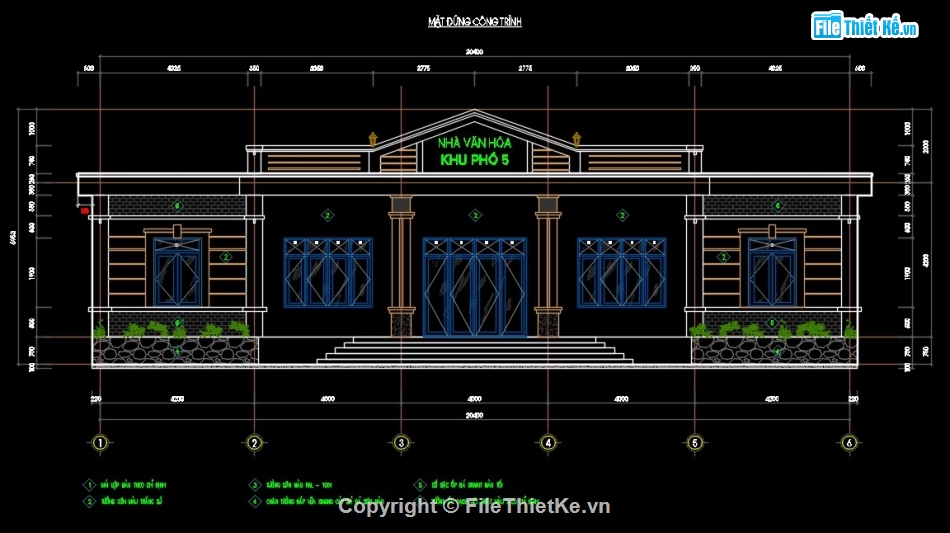 Nhà văn hóa,Nhà văn hóa 1 tầng,kiến trúc nhà văn hóa,phối cảnh nhà văn hóa