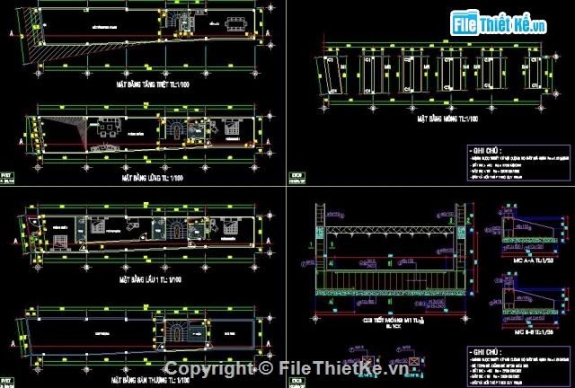 Thiết kế nhà phố,Bản vẽ nhà phố,nhà phố 4 x 13m,nhà phố đẹp