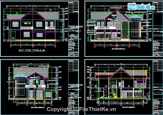 Biệt thự,Biệt thự kích thước 14x18m,Bản vẽ kiến trúc biệt thự