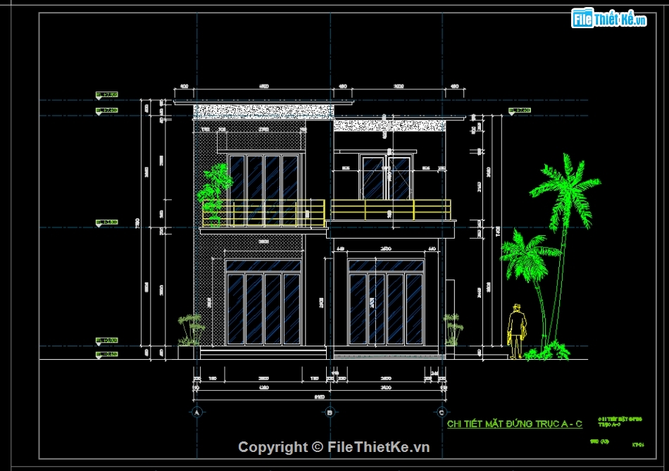 biệt thự hiện đại,biệt thự 2 tầng,bản vẽ cad