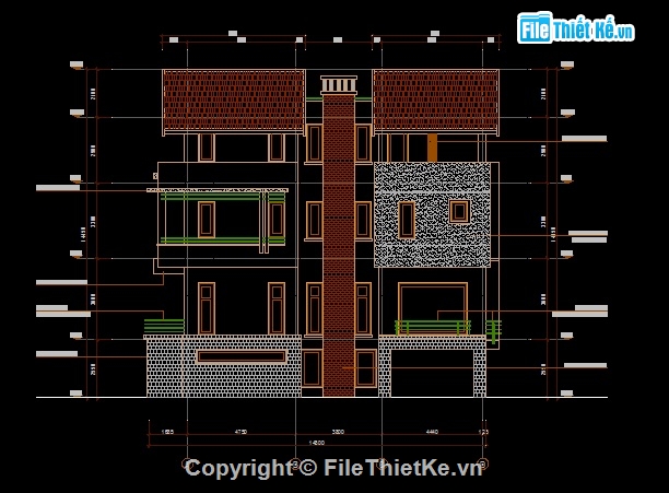 bản vẽ biệt thự 4 tầng kích thước 8x15.5,biệt thự 8x15.5 cao 4 tầng phong cách hiện đại,biệt thự 4 tầng phong cách hiện đại KT8x15.5m