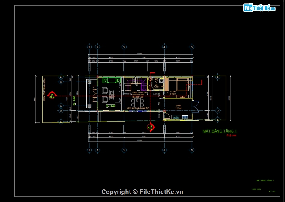 biệt thự 2 tầng,bản vẽ cad,bản vẽ biệt thự