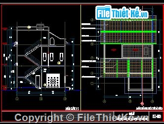 Bản vẽ nhà phố,nhà phố 3 tầng,cầu thang nhà 3 tầng