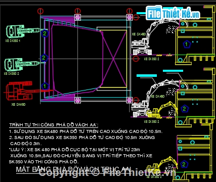 biện pháp phá dỡ nhà cao tầng,Bản vẽ cad biện pháp đục bê tông phá bỏ nhà cao tầ,đục bê tông nhà