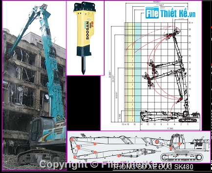 biện pháp phá dỡ nhà cao tầng,Bản vẽ cad biện pháp đục bê tông phá bỏ nhà cao tầ,đục bê tông nhà