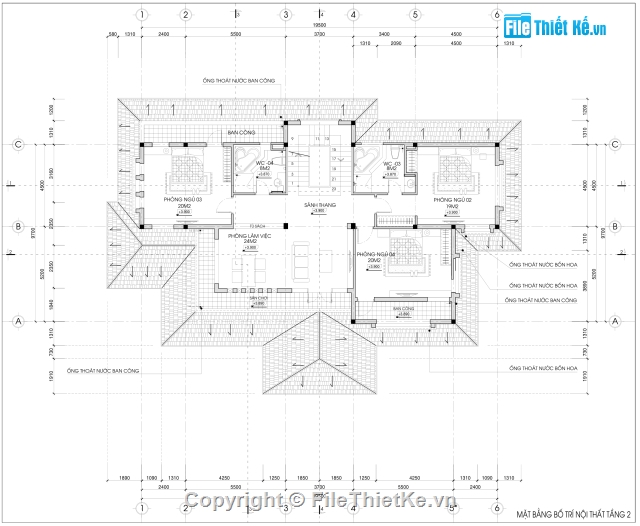 Biệt thự 3 tầng,Biệt thự 3 tầng 9.7x19.5m,bản vẽ cad biệt thự 3 tầng,Biệt thự 3 tầng cộng phối cảnh