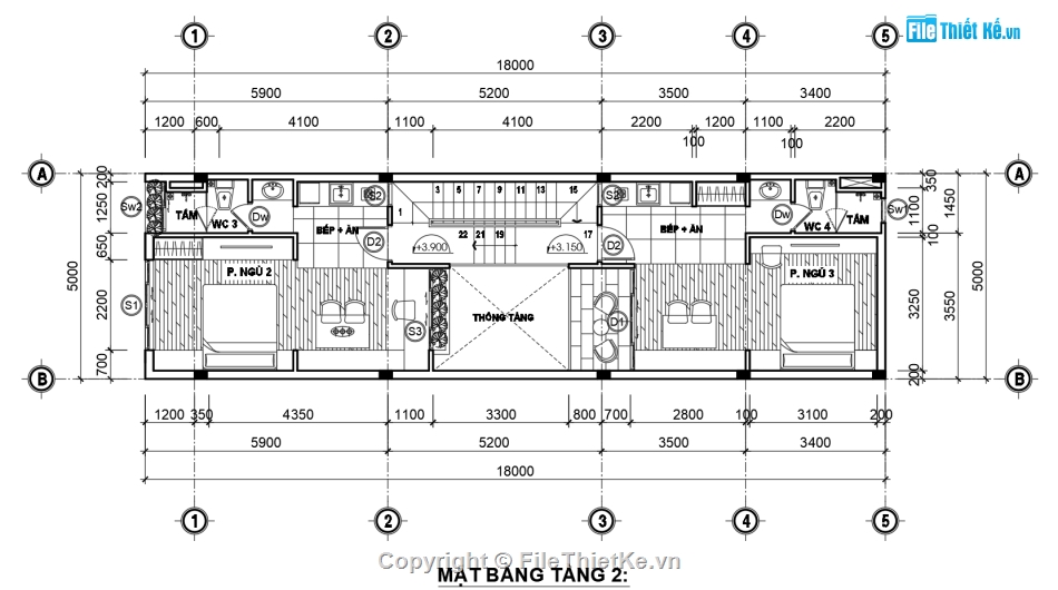 bản vẽ căn hộ cho thuê,căn hộ cho thuê,căn hộ cho thuê 3 tầng,file cad căn hộ cho thuê 3.5 tầng