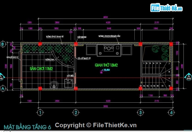 Bản vẽ nhà phố,bản vẽ nhà 6 tầng,điện nước nhà 6 tầng