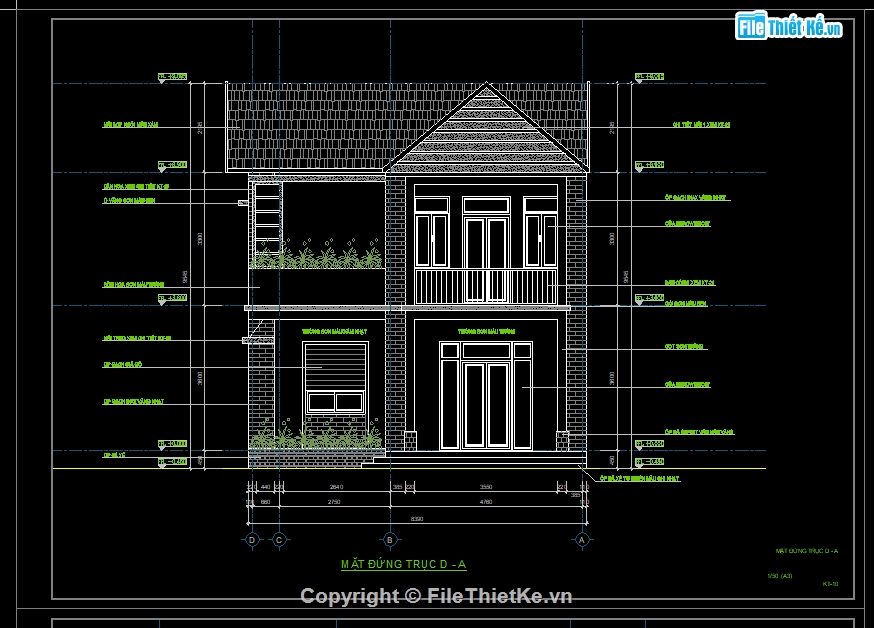 Thiết kế biệt thự,biệt thự 2 tầng,Bản vẽ