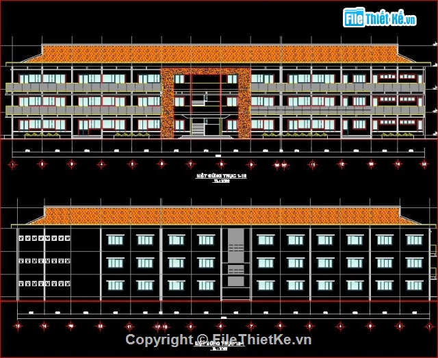 trường tiểu học cơ sở,bản vẽ trường Song Phú,thiết kế trường Song Phú