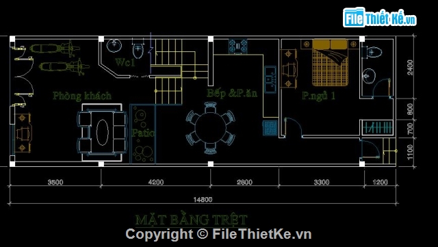 Nhà lệch tầng,nhà 3 tầng,nhà kích thước 5 x 15m