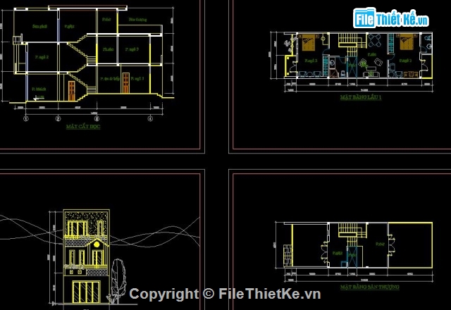 Nhà lệch tầng,nhà 3 tầng,nhà kích thước 5 x 15m