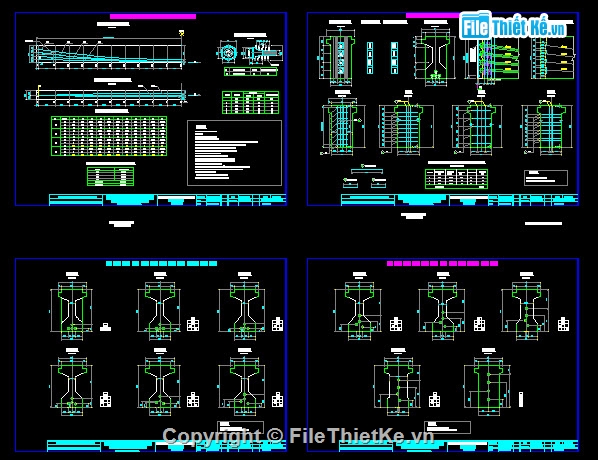 Bản vẽ,Bản vẽ cầu dầm,Bản vẽ dầm I