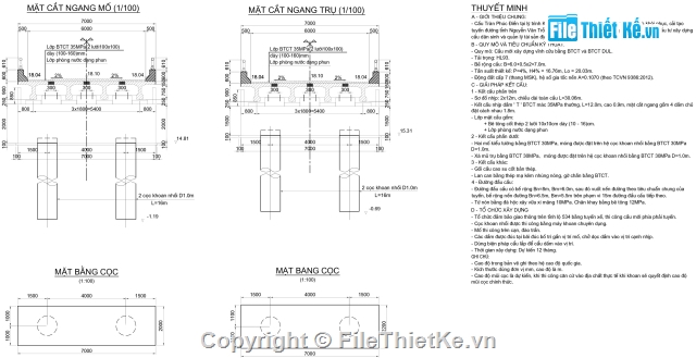 Bản vẽ,Bản vẽ cầu dầm,cầu dầm T,cầu dầm T 2 nhịp 12m