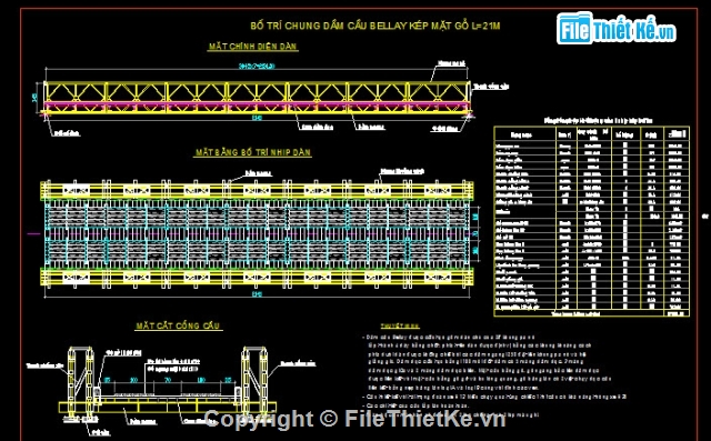 Bản vẽ,cầu bailey,Bản vẽ full,cầu dàn bailey 1 nhịp L= 21m,1 nhịp L= 21m khổ cầu 5m