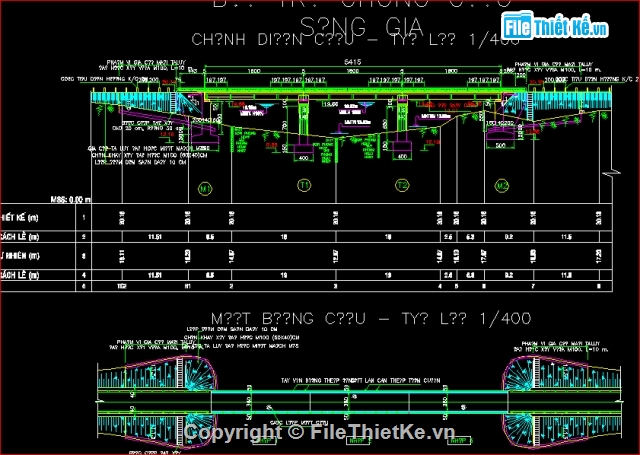 Bản vẽ cầu Sông Gia,thiết kế cầu Gia,file cad thiết kế cầu