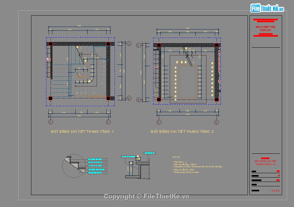 thiết kế cầu thang file cad,bản vẽ chi tiết cầu thang,cầu thang nhà ở