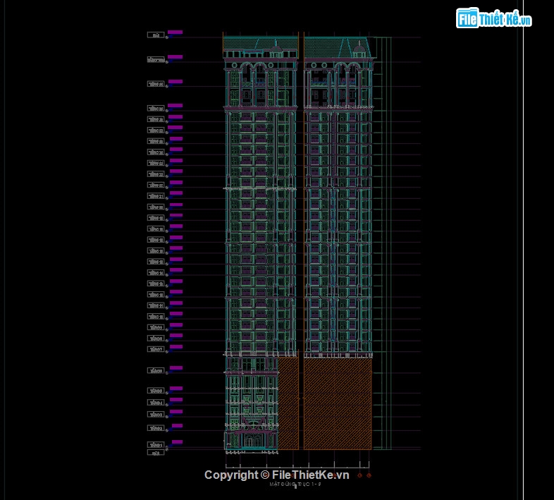 Bản vẽ chung cư cao tầng,bản vẽ chung cư,file cad chung cư,chung cư file autocad,Autocad chung cư 30 tầng