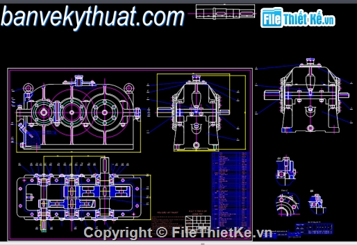 Bản vẽ,cơ khí,Bản vẽ autocad,Hộp giảm tốc