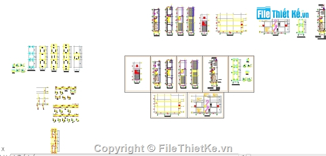 Bản vẽ,Bản vẽ nhà phố,nhà 2.5 tầng,nhà 2.5 tầng kích thước 3.0x12.0