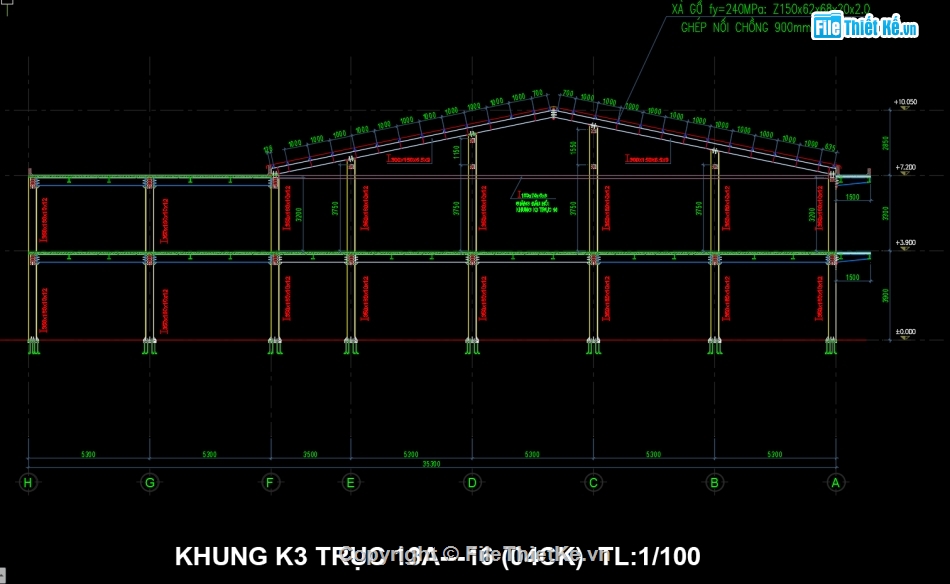 kết cấu thép văn phòng,văn phòng làm việc kết câú thép,bản vẽ kết cấu thép nhà dân dụng 2 tầng