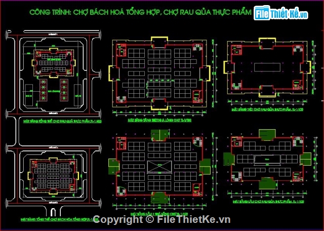 Bản vẽ chợ bách hóa,thiết kế chợ bách hóa,mẫu chợ bách hóa