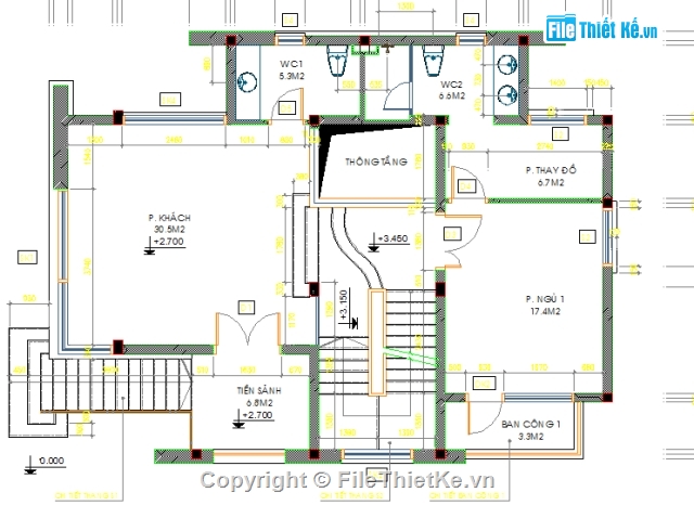 Bản vẽ nhà phố,nhà phố 4 tầng,nhà diện tích 10 x 15m