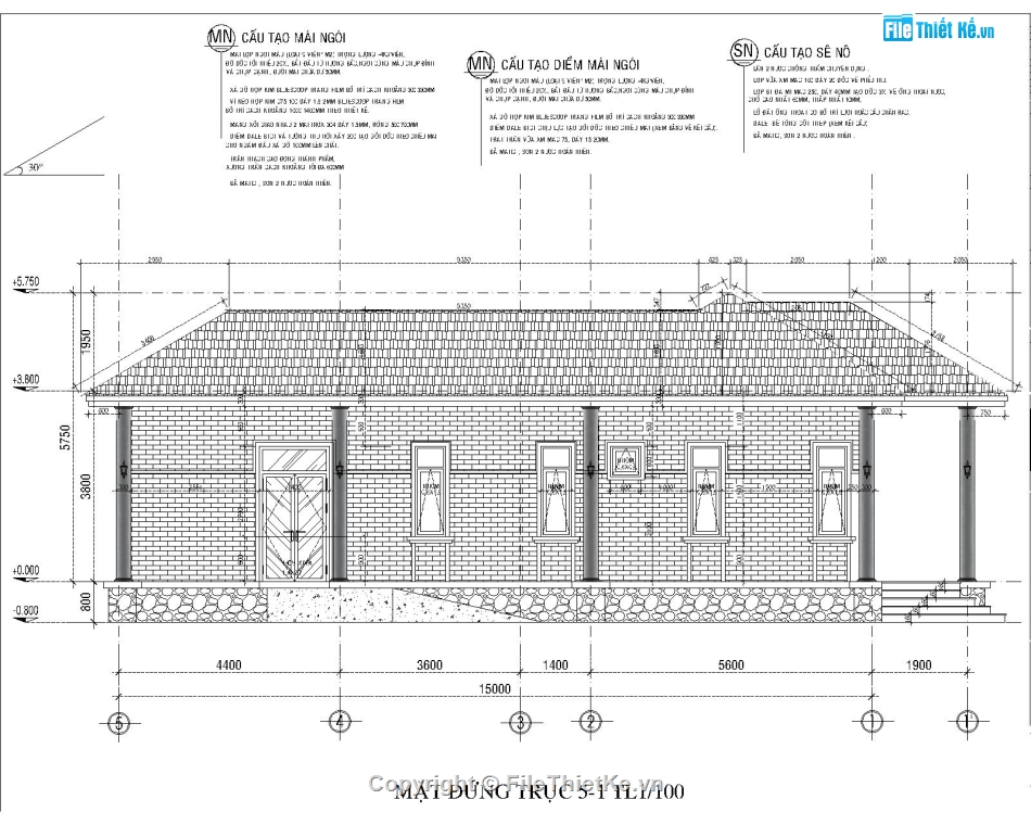 nhà cấp 4,kiến trúc nhà cấp 4,hồ sơ bản vẽ nhà cấp 4