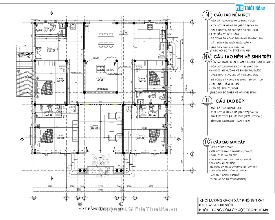 nhà cấp 4,kiến trúc nhà cấp 4,hồ sơ bản vẽ nhà cấp 4