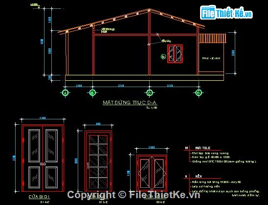 nhà cấp 4,nhà kích thước 4 x 14m,Bản vẽ nhà cấp 4 kích thước 6X16.9M,nhà kích thước 4 x 19m,nhà kích thước 4 x 20m