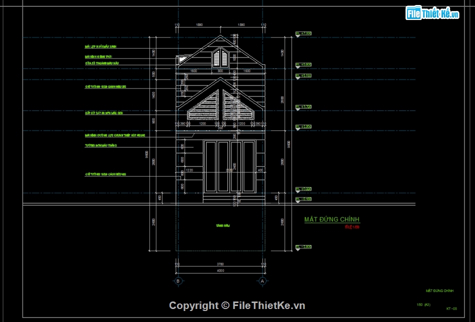 bản vẽ cad kiến trúc,bản vẽ kiến trúc,nhà mái