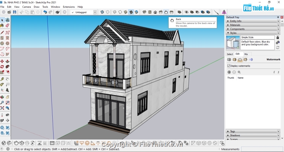 Bản vẽ nhà phố hai tầng đẹp,Bản vẽ nhà phố 5x24,Bản vẽ nhà phố hai tầng 5x24