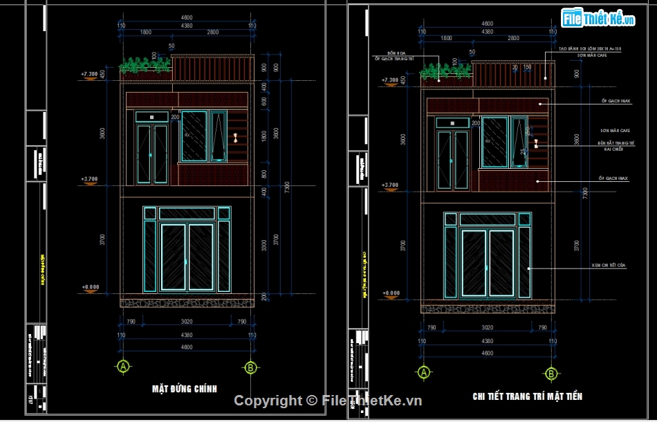 Nhà phố 2 tầng 4.6x13m,File cad nhà phố 2 tầng,Nhà phố 2 tầng file autocad,Bản vẽ nhà phố 2 tầng,File cad nhà phố 2 tầng đẹp,Nhà phố 2 tầng file cad