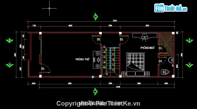 nhà phố kích thước 4 x 13.5m,Bản vẽ nhà phố,Bản vẽ