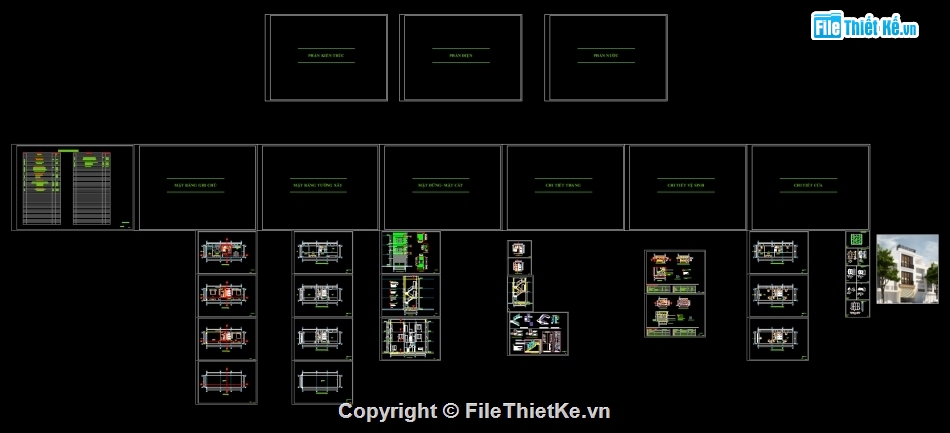 nhà phố 3 tầng,kiến trúc 3 tầng,bản vẽ nhà phố 3 tầng,file cad biệt thự 3 tầng