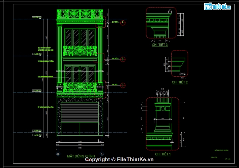 nhà phố 3 tầng,kiến trúc 3 tầng,bản vẽ nhà phố 3 tầng,file cad biệt thự 3 tầng