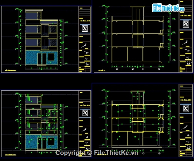 Bản vẽ nhà phố 3.5 tầng,Bản vẽ nhà phố 3.5 tầng kích thước 8.3x12.8m,File cad nhà phố 4 tầng kích thước 8.3x12.8m,Bản vẽ nhà phố 4 tầng