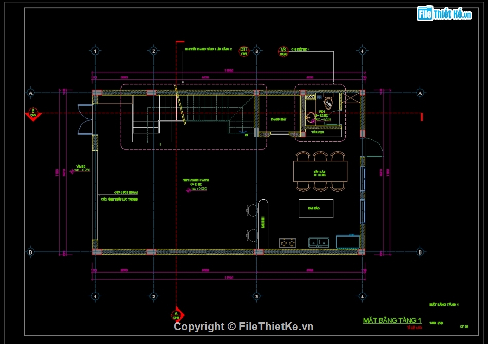 nhà 4 tầng,bản vẽ cad,bản vẽ kiến trúc