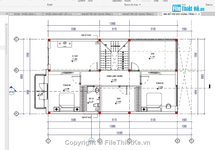 biệt thự 3 tầng,bản vẽ biệt thự revit,revit biệt thự 3 tầng,biệt thự revit