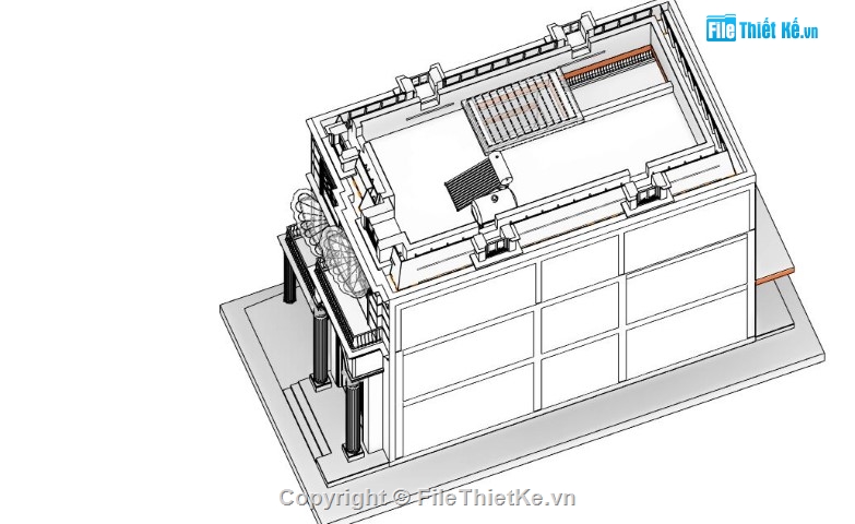 biệt thự 3 tầng,bản vẽ biệt thự revit,revit biệt thự 3 tầng,biệt thự revit