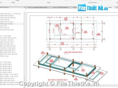 revit nhà 2 tầng,file revit nhà 2 tầng,bản vẽ revit nhà 2 tầng,revit nhà mái nhật 2 tầng