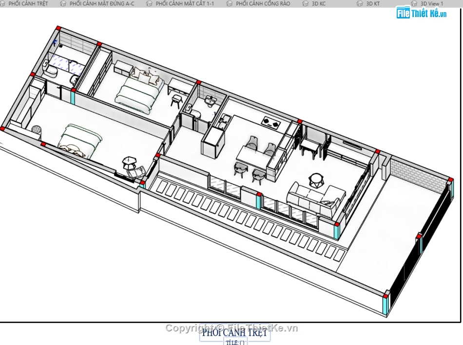 Revit nhà 1 tầng 7x14m,nhà phố 1 tầng 7x14m,File revit nhà phố 1 tầng,Kiến trúc nhà phố 1 tầng,bản vẽ revit nhà phố 1 tầng