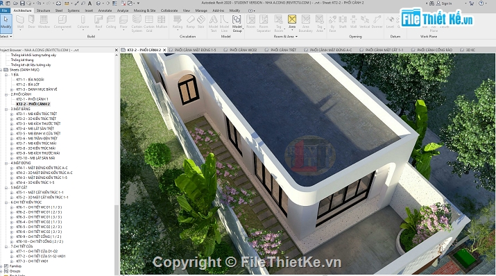 Revit nhà 1 tầng 7x14m,nhà phố 1 tầng 7x14m,File revit nhà phố 1 tầng,Kiến trúc nhà phố 1 tầng,bản vẽ revit nhà phố 1 tầng