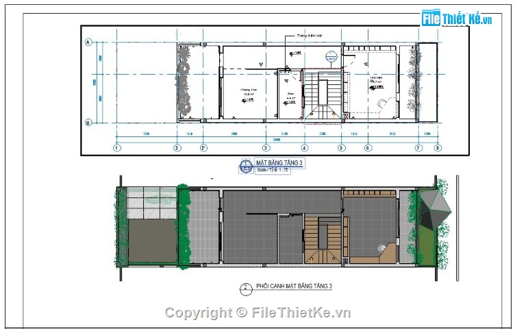 Bản vẽ nhà phố,nhà phố 3 tầng,revit nhà phố 3 tầng,bản vẽ revit nhà phố 3 tầng,nhà phố 3 tầng file revit