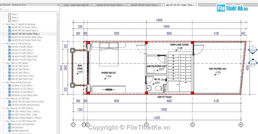 nhà phố 3 tầng,nhà phố 3 tầng revit,nhà phố 4 tầng revit,revit nhà phố 3 tầng,Bản vẽ nhà phố