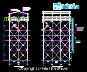 bản vẽ tháp nước,bản vẽ cad tháp nước,tháp nước bằng thép