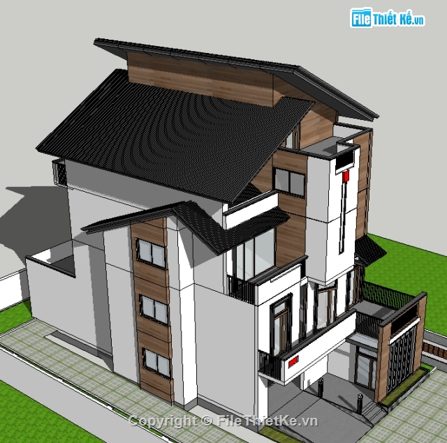 biệt thự đẹp,thiết kế biệt thự đẹp,biệt thự sketchup,bản vẻ thiết kế biệt thự,file thiết kế biệt thự,file sketchup